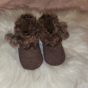 Cozy Brown Baby Booties